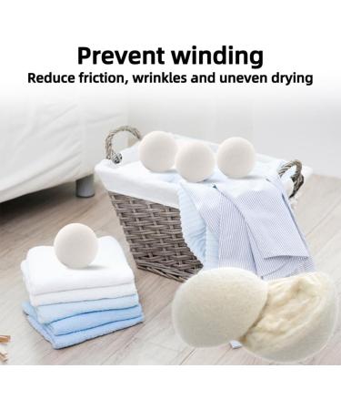 Natural Wool Dryer Balls - 6 Eco-Friendly Felt Balls for Tumble Dryers | Reduce Drying Time & Wrinkles - Buy Online on GoSupps.com