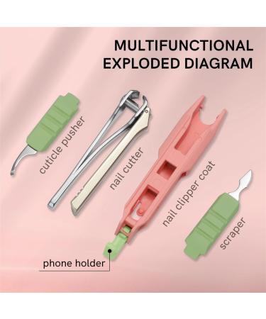 1pc Mutifunctional Nail Clipper Stainless Steel Manicure Fingernail Cutter Toenail Scissors with Cuticle Pusher Nail File C1 - Buy Online on GoSupps.com