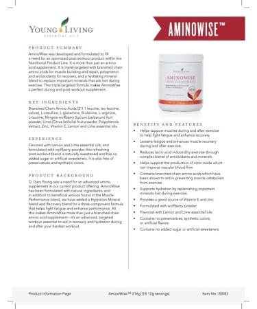 Young Living AminoWise 7.32oz - Wolfberry Lemonade Drink Mix for Muscle Performance & Fatigue Relief - 30 Servings - Buy Online on GoSupps.com