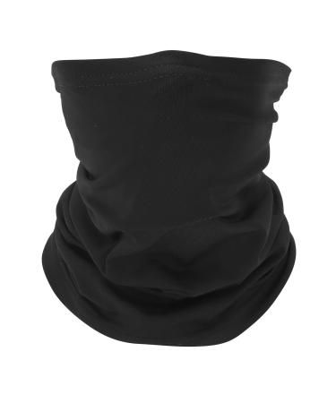 Facial scarf multifunctional sun protection neck wrap UV protection facial cover breathable thin scarf for outdoor cycling hiking camping (black)