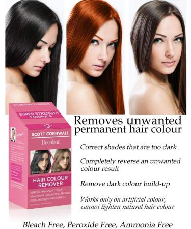 Scott Cornwall Decolor Remover - Permanent Hair Color, Bleach, Peroxide & Ammonia Free Formula - Cruelty Free Vegan Friendly - At-Home Salon Style Hair Dye Removal - Buy Online on GoSupps.com