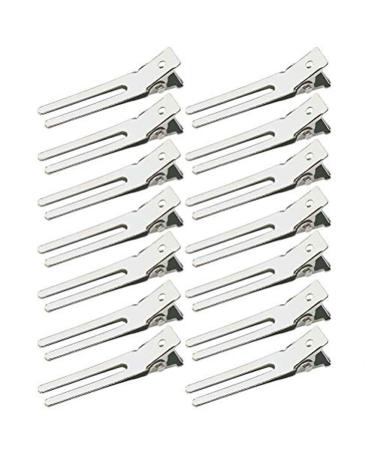 50 Pcs Double Prong Curl Clips 5cm Hairdressing Section Clips Metal Alligator Hair Clips