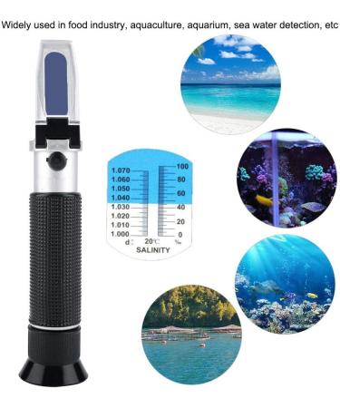 Garosa Automatic Temperature Compensation Refractometer - Portable 0-100% Salinity Meter for Aquariums & Marine Salt Concentration - Buy Online on GoSupps.com