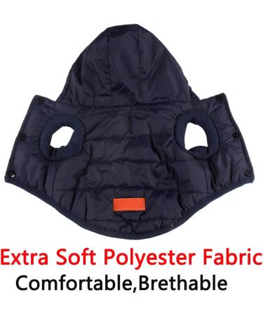 Vecomfy Fleece Lining Small Dog Hoodie Winter Jacket with Hood, Extra Warm Puppy Coat in Blue - Size S - Buy Online on GoSupps.com