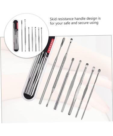 KALLORY 2 Sets 7pcs Stainless Steel Ear Cleaning Tool Set - Ear Care Nursing Spring Tool for Gentle Ear Cleaning - Cosmetic Silver - Pack of 2 - Buy Online on GoSupps.com