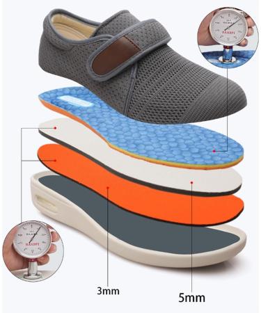 Diabetic Sandals & Adjustable Orthopedic Slippers for Elderly | Edema & Arthritis Shoes | Comfortable Slip-On Sneakers for Swollen Feet & Plantar Fasciitis - Size 40 Black - Buy Online on GoSupps.com