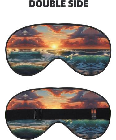 Ocean Sunset Scenery Print Eye Mask | Unisex Soft Comfort Sleep Shade for Travel Yoga & Shift Work - Buy Online on GoSupps.com