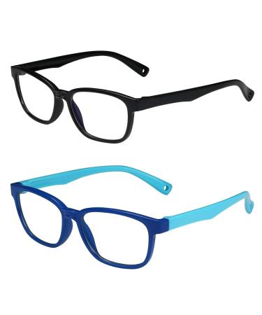 Aroncent 2PCS Kids Glasses Anti Blue Light Blue Light Filter Glasses Blue Light Glasses Frame for Boys Girls Type b