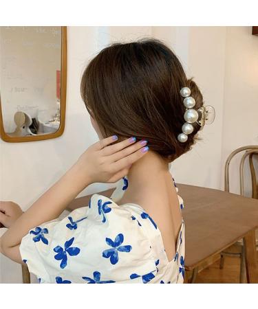 Champagne Large Pearl Hair Claw Clips for Women - Strong Hold, Nonslip Hair Jaw Clips for Daily, Wedding, Birthday - Fashion Accessories for Thick/Thin Hair - Buy Online on GoSupps.com