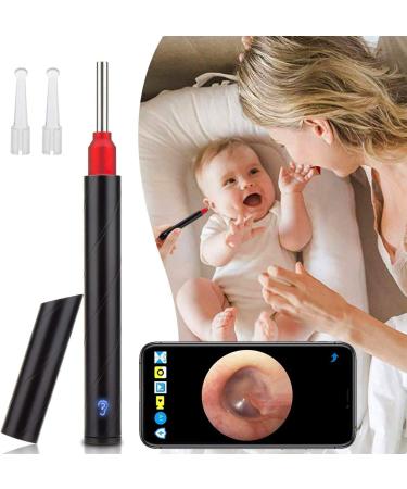 JOYGIFT Ear Wax Remover Wireless Otoscope Earwax Removal Tool 1080P HD WiFi Ear Endoscope with LED Light 3.5mm Visual Ear Scope Camera Safe Ear Pick Ear Cleaning Endocsope Kit for Adults Kids & Pets Black