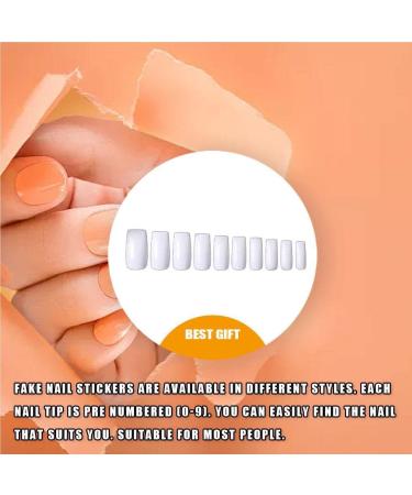 CLSSLVVBN 1 Set False Nail Elegant Full Coverage Shape Manicure Stickers Strong Adhesion Unique Design Half Paste Natural Paster White Full Paste - Buy Online on GoSupps.com