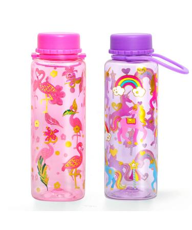 Home Tune 14oz Kids Tumbler Water Drinking Cup 2 Pack - BPA Free, Straw Lid  Cup, Reusable, Lightweight, Spill-Proof Water Bottle with Cute Design for