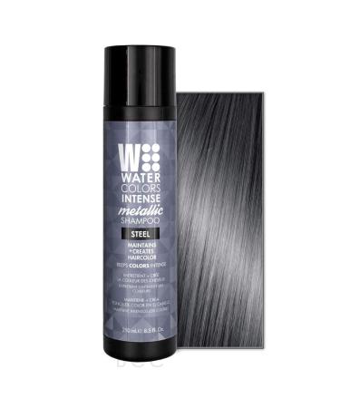 Watercolors Intense Metallic Color Depositing Sulfate Free Shampoo  Maintains & Enhances Hair Color (INTENSE METALLIC STEEL 8.5 Fl Oz)