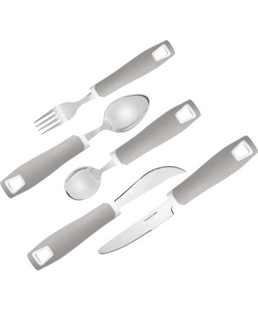 Special Supplies Adaptive Utensils 5-Piece Set for Hand Tremors, Arthritis, Parkinson's and Elderly - Stainless Steel, Non-Weighted, Non-Slip Handles - Buy Online on GoSupps.com