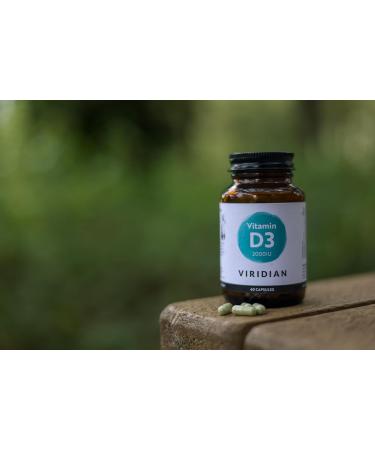 Viridian - Vitamin D3 2000iu - 60 Caps | Contributes to Normal Bones Teeth Muscle Function & Immunity | Vegan Form of Vitamin D | High Strength Dosage | Nutritionist Formulated - Buy Online on GoSupps.com