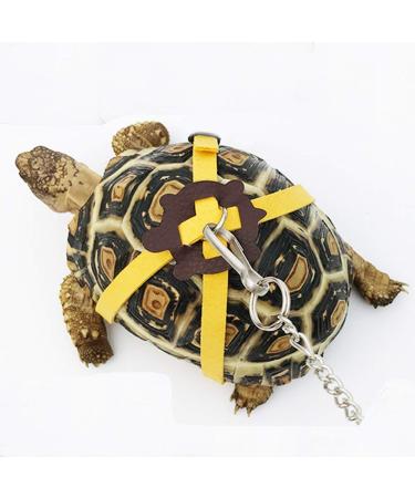 Pet Tortoise Turtle Leather Harness Strap Chest Collar Walking Lead Control Rope (S Blue) S Blue