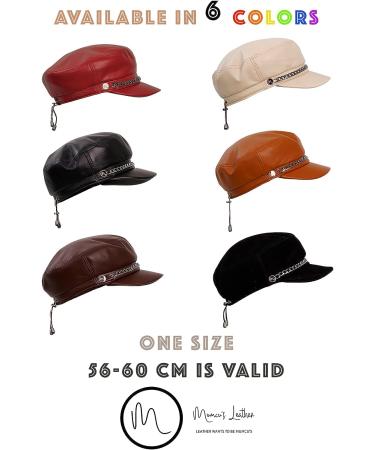 Mumcu's Black Leather Women's Fisherman Style Visor Beret Newsboy Cap - Buy Online on GoSupps.com