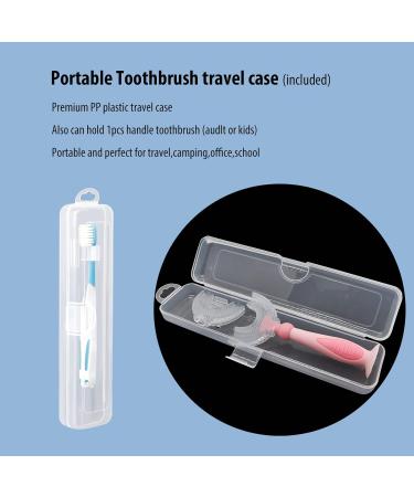 TUSIWIT 360 Toddler Toothbrush with Case | U Shaped Kids Toothbrush Ages 2-6 | Pink - Buy Online on GoSupps.com