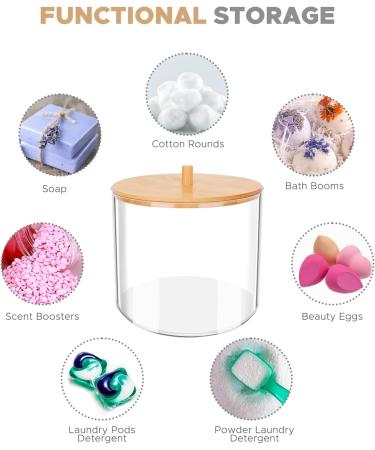 JYPS Laundry Detergent Pods Container - Plastic Storage Organizer for Bathroom - Holds Detergent Pods, Bath Bombs, Scent Boosters - 1-Pack - Buy Online on GoSupps.com