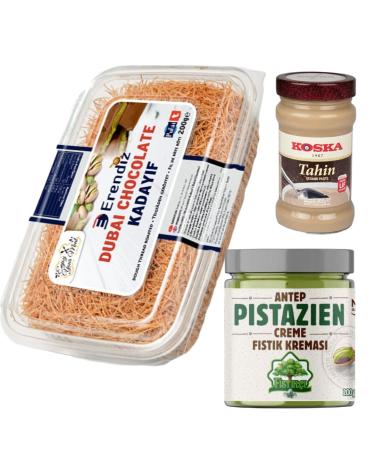 Generisch Pufai roasted kaday f for Dubai chocolate ready-to-use grilled kaday f angel hair strand dough Kataifi 200 grams with pistachio cream 200 grams 300 grams of tahini