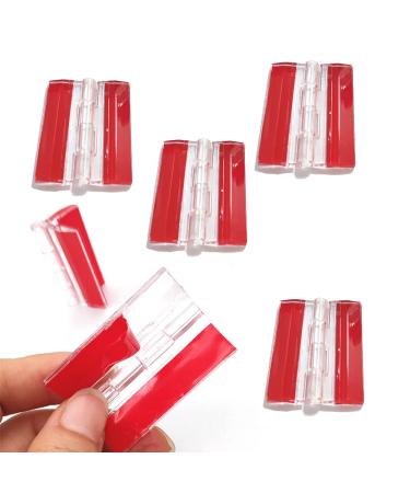 Transparent Plastic Acrylic Hinge Continuous Piano Hinge 1.77 x 1.33 Inch(Self-Adhesive)Clear Piano Hinges,for DIY Acrylic Box, Display Stand, Glass Aquarium Fish Tank Lid etc. (6)