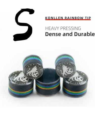KONLLEN Rainbow Billiards Tip - 14mm-S-Black Pigskin Cue Head Accessory - Buy Online on GoSupps.com
