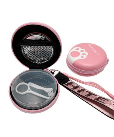 Gxamz Orthodontic Retainer Case with Organizer Bag Aligner Case Bag Retainer Travel Case Pack Mouth Guard Box (Pink claw)