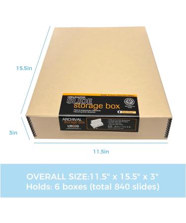 Lineco Archival Slide Storage Box 15.5x11.5x3 - Holds 840 Slides - Tan - 1 Pack - Buy Online on GoSupps.com