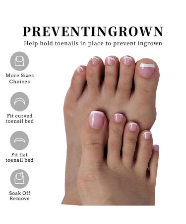 120 Pcs French Pink Short Square Wearable Toenail Tips - Full Cover Fake Toenails for DIY & Nail Salons | SWRITATSK - Buy Online on GoSupps.com