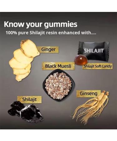 8-in-1 Herbal Supplement with Himalayan Shilajit Ashwagandha Rhodiola Rosea Ginseng 15250mg | Natural Dietary Supplement (60 Gummies Shilajit Gummies) - Buy Online on GoSupps.com