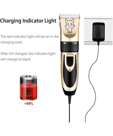 Low Noise Rechargeable Pet Grooming Kit - Electric Clippers for Dogs, Cats & Pets - Cordless, Quiet, Trimmers for Thick Coats - Gold - Buy Online on GoSupps.com