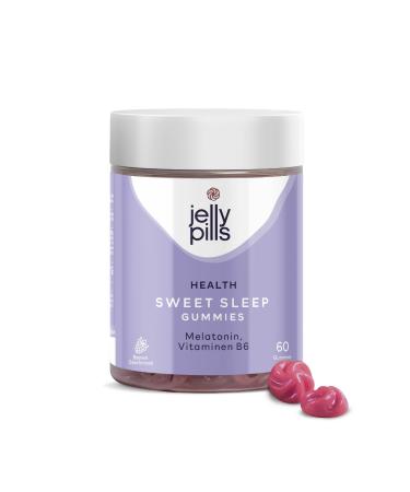 Jelly Pills Sleep Melatonin rubber with vitamin B6 - without added sugar - Melatonin high -dose - 60 vegan gummy bears with blackberry taste - Alternative to tablets capsules and spray - Buy Online on GoSupps.com