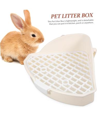 GANAZONO Rabbit Triangle Toilet Pet Litter Basin Pet Cage Guinea Pig Enclosure Pet Potty Abs White 25.00X19.00X10.00CM White - Buy Online on GoSupps.com