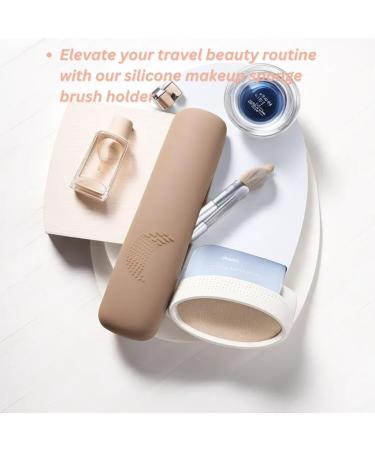 Travel Makeup Brush Holder - Magnetic Anti-Fall Silicone Organizer for Cosmetics | Portable & Sleek Makeup Tools for Travel - Buy Online on GoSupps.com