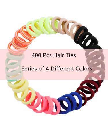 400 Pcs Soft Rainbow Hair Ties for Toddler Girls - Ponytail Bands Stretch Elastics - Curly Kids Hair Accessories in Pink - Buy Online on GoSupps.com