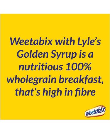 Weetabix Wholegrain Breakfast Cereal Baked with Lyle's Golden Syrup High Fibre Low in Fat and Salt 100% British Wholegrain Wheat Suitable for Vegetarians - Buy Online on GoSupps.com