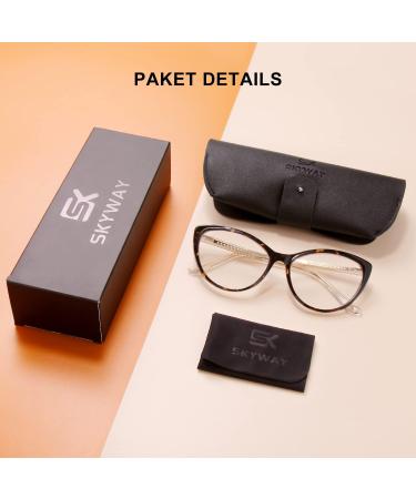 Skyway Cateye Reading Glasses for Women & Men - Blue Light Blocking Anti-Dizzy UV Protection 1.5x Magnification - Buy Online on GoSupps.com