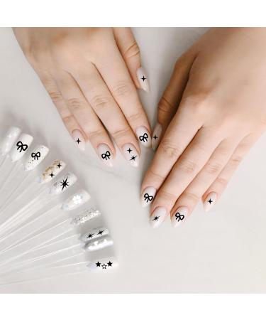 Abeillo 6 Sheets Nail Art Stickers Decals Self Adhesive Nail Stickers for Nail Art Star Heart Nail Decals Bow Nail Charms for Women Nail Decoration Supplies - Buy Online on GoSupps.com