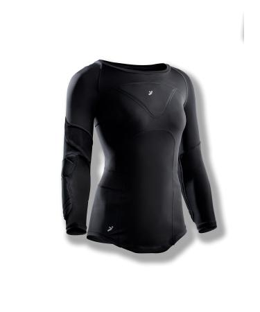 Storelli Women's BodyShield Goalkeeper 3/4 Undershirt | Enhanced Chest and Rib Protection Medium Black
