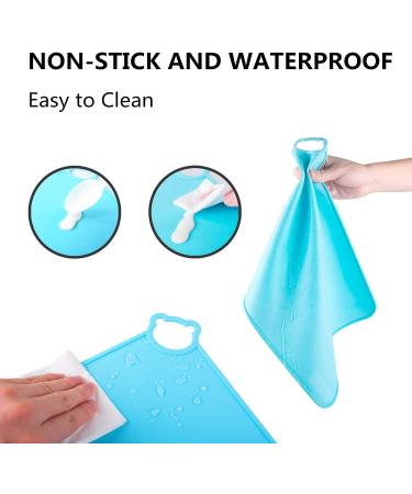 Montessori Silicone Placemats for Kids - Set of 2 Blue Toddler Dining Mats | Portable Food Mat for Babies | Travel-Friendly - Buy Online on GoSupps.com