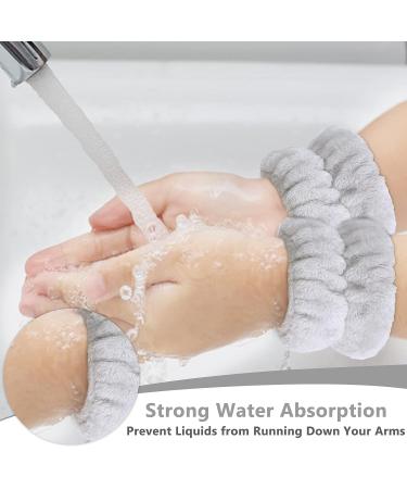 6 Pcs Spa Headband and Wristband Set - Microfiber Skincare Headbands for Face Washing and Makeup - Black+Gray - Buy Online on GoSupps.com