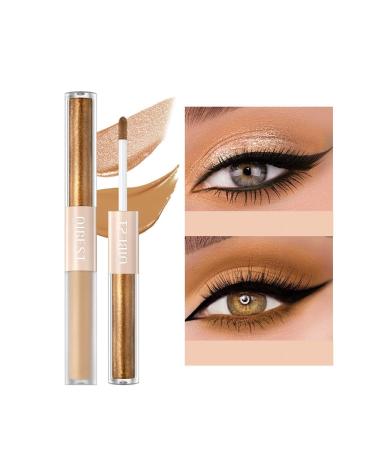 Liquid eyeshadow dual-ended matte glitter 2-in-1 eyeshadow long-lasting waterproof metallic liquid eyeshadow velvet matte cream eyeshadow shimmering shimmer eyeshadow makeup (04#)