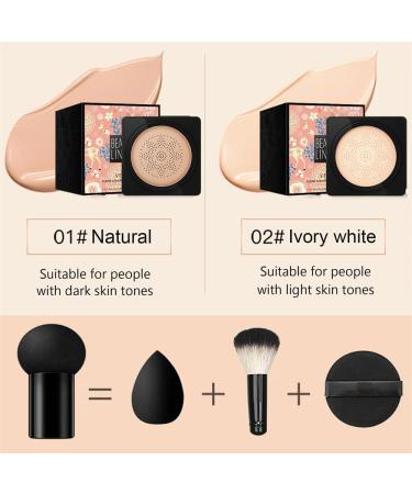 Wonderninelife Beauty Cream Whalegrass Air Cushion Cc Cream Mushroom Head Makeup Brush Mushroom Head Air Cushion Cc Cream Foundation Oil Control (Ivory) - Buy Online on GoSupps.com