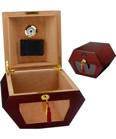 Cigar Box Humidors Barware Cigar Box High-Capacity Cigar Box Humidity Box Cigar High-end Cigar Tube Wooden Cigar Cabinet Cigar Box Cabinet Hygrometer Hardware Hinge 50 Capacity Cooking & Dining 23.8*27.9*18.4cm Red - Buy Online on GoSupps.com