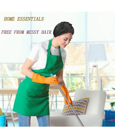 Silk Hair Bonnet for Sleeping - Double Layer Soft Night Cap for Women - Black - Buy Online on GoSupps.com