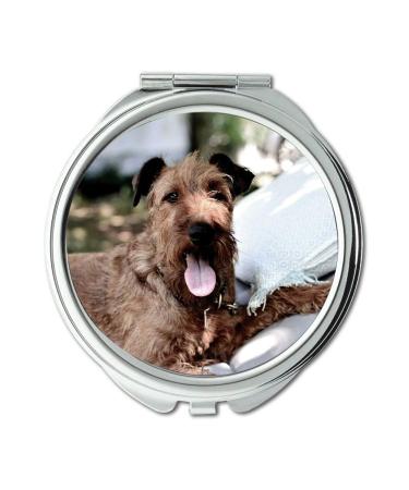 Mirror makeup mirror Irish Terrier Dog Terrier Animal Pet pocket mirror portable mirror