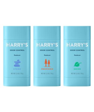 Harry's Men's Deodorant - Odor Control Deodorant - Aluminum-Free - Variety Pack - Stone, Shiso, Redwood Stone, Shiso, Redwood 3-count