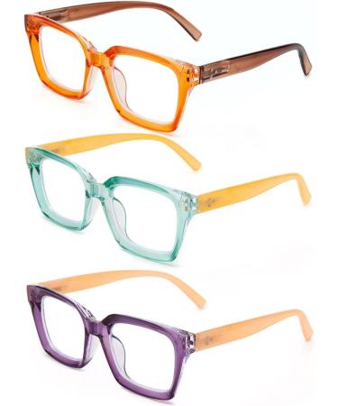 Amorays Oversize Square Frame Reading Glasses - Vintage Anti-Blue Light Lens - Presbyopia Readers for Women & Men - Multiple Colors Available - Buy Online on GoSupps.com