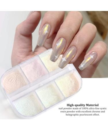 Chrome for Nails 6 Colors Shiny Nail Art Pigment Powder Set DIY Manicure Glitter Dust for Birthday Wedding - Buy Online on GoSupps.com