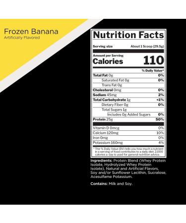 Rule 1 Protein | Super-Pure 100% Whey Isolate & Fast-Acting Whey Hydrolysate | 25 Grams Protein 4 Grams Glutamine & 6 Grams BCAAs Per Serving (2LB Frozen Banana) Frozen Banana 2LB - Buy Online on GoSupps.com